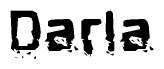 The image contains the word Darla in a stylized font with a static looking effect at the bottom of the words