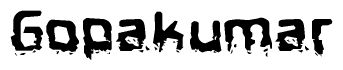 The image contains the word Gopakumar in a stylized font with a static looking effect at the bottom of the words