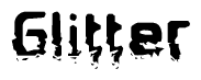 The image contains the word Glitter in a stylized font with a static looking effect at the bottom of the words