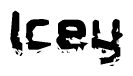 The image contains the word Icey in a stylized font with a static looking effect at the bottom of the words