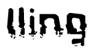 This nametag says Iling, and has a static looking effect at the bottom of the words. The words are in a stylized font.