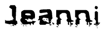 The image contains the word Jeanni in a stylized font with a static looking effect at the bottom of the words