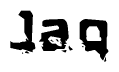 The image contains the word Jaq in a stylized font with a static looking effect at the bottom of the words