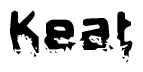 The image contains the word Keat in a stylized font with a static looking effect at the bottom of the words