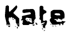 The image contains the word Kate in a stylized font with a static looking effect at the bottom of the words
