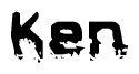 The image contains the word Ken in a stylized font with a static looking effect at the bottom of the words