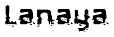 The image contains the word Lanaya in a stylized font with a static looking effect at the bottom of the words