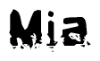 The image contains the word Mia in a stylized font with a static looking effect at the bottom of the words