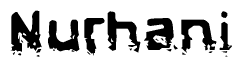 The image contains the word Nurhani in a stylized font with a static looking effect at the bottom of the words