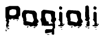 The image contains the word Pogioli in a stylized font with a static looking effect at the bottom of the words