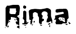 The image contains the word Rima in a stylized font with a static looking effect at the bottom of the words