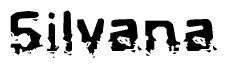 The image contains the word Silvana in a stylized font with a static looking effect at the bottom of the words