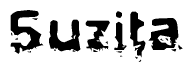 The image contains the word Suzita in a stylized font with a static looking effect at the bottom of the words