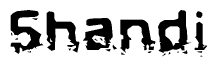 The image contains the word Shandi in a stylized font with a static looking effect at the bottom of the words