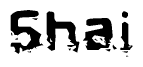 The image contains the word Shai in a stylized font with a static looking effect at the bottom of the words