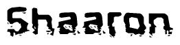 The image contains the word Shaaron in a stylized font with a static looking effect at the bottom of the words
