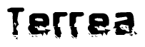 The image contains the word Terrea in a stylized font with a static looking effect at the bottom of the words