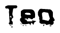 The image contains the word Teo in a stylized font with a static looking effect at the bottom of the words