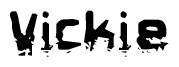 The image contains the word Vickie in a stylized font with a static looking effect at the bottom of the words