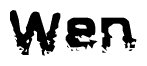 The image contains the word Wen in a stylized font with a static looking effect at the bottom of the words