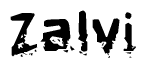 The image contains the word Zalvi in a stylized font with a static looking effect at the bottom of the words