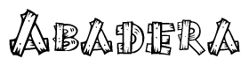 The clipart image shows the name Abadera stylized to look like it is constructed out of separate wooden planks or boards, with each letter having wood grain and plank-like details.