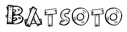 The clipart image shows the name Batsoto stylized to look like it is constructed out of separate wooden planks or boards, with each letter having wood grain and plank-like details.