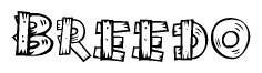 The clipart image shows the name Breedo stylized to look like it is constructed out of separate wooden planks or boards, with each letter having wood grain and plank-like details.