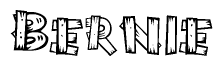 The clipart image shows the name Bernie stylized to look like it is constructed out of separate wooden planks or boards, with each letter having wood grain and plank-like details.