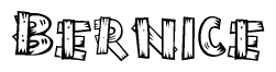 The clipart image shows the name Bernice stylized to look like it is constructed out of separate wooden planks or boards, with each letter having wood grain and plank-like details.