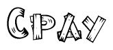 The clipart image shows the name Cpay stylized to look as if it has been constructed out of wooden planks or logs. Each letter is designed to resemble pieces of wood.