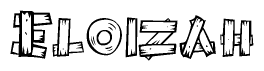 The clipart image shows the name Eloizah stylized to look like it is constructed out of separate wooden planks or boards, with each letter having wood grain and plank-like details.