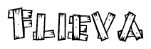 The clipart image shows the name Flieva stylized to look like it is constructed out of separate wooden planks or boards, with each letter having wood grain and plank-like details.