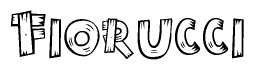The clipart image shows the name Fiorucci stylized to look like it is constructed out of separate wooden planks or boards, with each letter having wood grain and plank-like details.