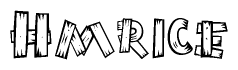 The clipart image shows the name Hmrice stylized to look as if it has been constructed out of wooden planks or logs. Each letter is designed to resemble pieces of wood.
