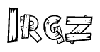 The clipart image shows the name Irgz stylized to look like it is constructed out of separate wooden planks or boards, with each letter having wood grain and plank-like details.
