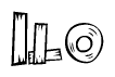 The clipart image shows the name Ilo stylized to look like it is constructed out of separate wooden planks or boards, with each letter having wood grain and plank-like details.