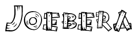 The clipart image shows the name Joebera stylized to look like it is constructed out of separate wooden planks or boards, with each letter having wood grain and plank-like details.