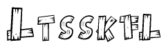 The clipart image shows the name Ltsskfl stylized to look like it is constructed out of separate wooden planks or boards, with each letter having wood grain and plank-like details.