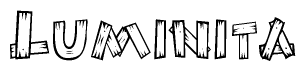 The clipart image shows the name Luminita stylized to look like it is constructed out of separate wooden planks or boards, with each letter having wood grain and plank-like details.