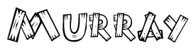 The clipart image shows the name Murray stylized to look as if it has been constructed out of wooden planks or logs. Each letter is designed to resemble pieces of wood.