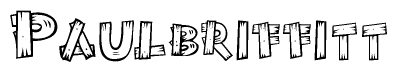 The clipart image shows the name Paulbriffitt stylized to look like it is constructed out of separate wooden planks or boards, with each letter having wood grain and plank-like details.