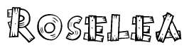 The clipart image shows the name Roselea stylized to look like it is constructed out of separate wooden planks or boards, with each letter having wood grain and plank-like details.