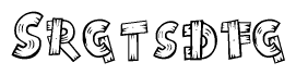 The clipart image shows the name Srgtsdfg stylized to look like it is constructed out of separate wooden planks or boards, with each letter having wood grain and plank-like details.