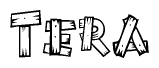 The clipart image shows the name Tera stylized to look like it is constructed out of separate wooden planks or boards, with each letter having wood grain and plank-like details.