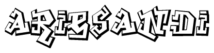 The clipart image features a stylized text in a graffiti font that reads Ariesandi.