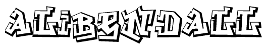 The clipart image features a stylized text in a graffiti font that reads Alibendall.
