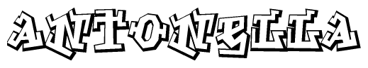 The clipart image features a stylized text in a graffiti font that reads Antonella.