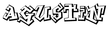 The clipart image features a stylized text in a graffiti font that reads Agustin.
