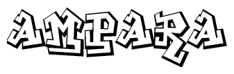 The clipart image features a stylized text in a graffiti font that reads Ampara.